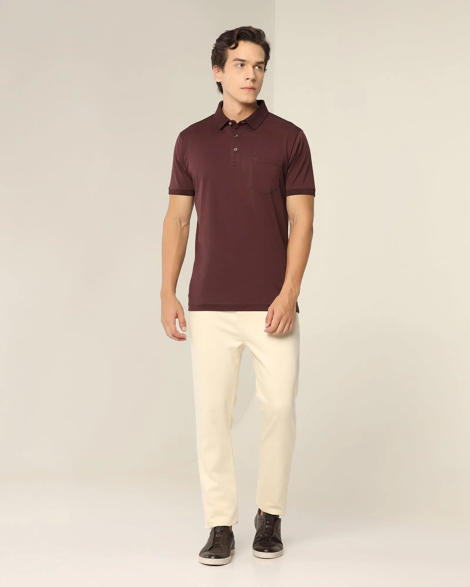 Polo Wine Solid T-Shirt - Tango