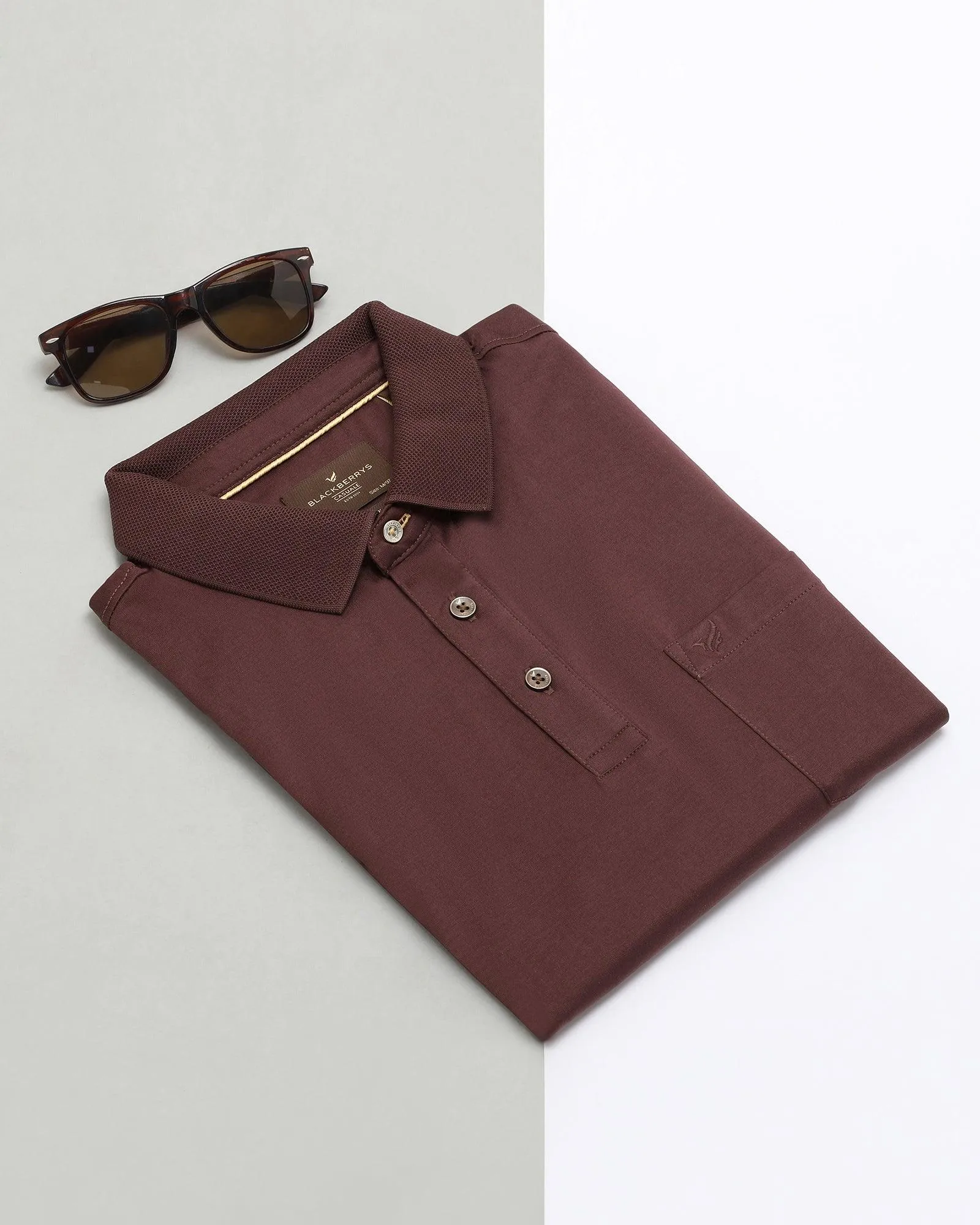 Polo Wine Solid T-Shirt - Tango