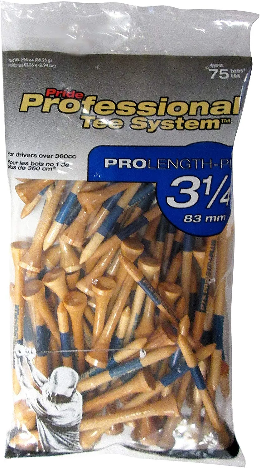 Pride PTS ProLength Wood Golf Tees - 1.5" Mini Tees