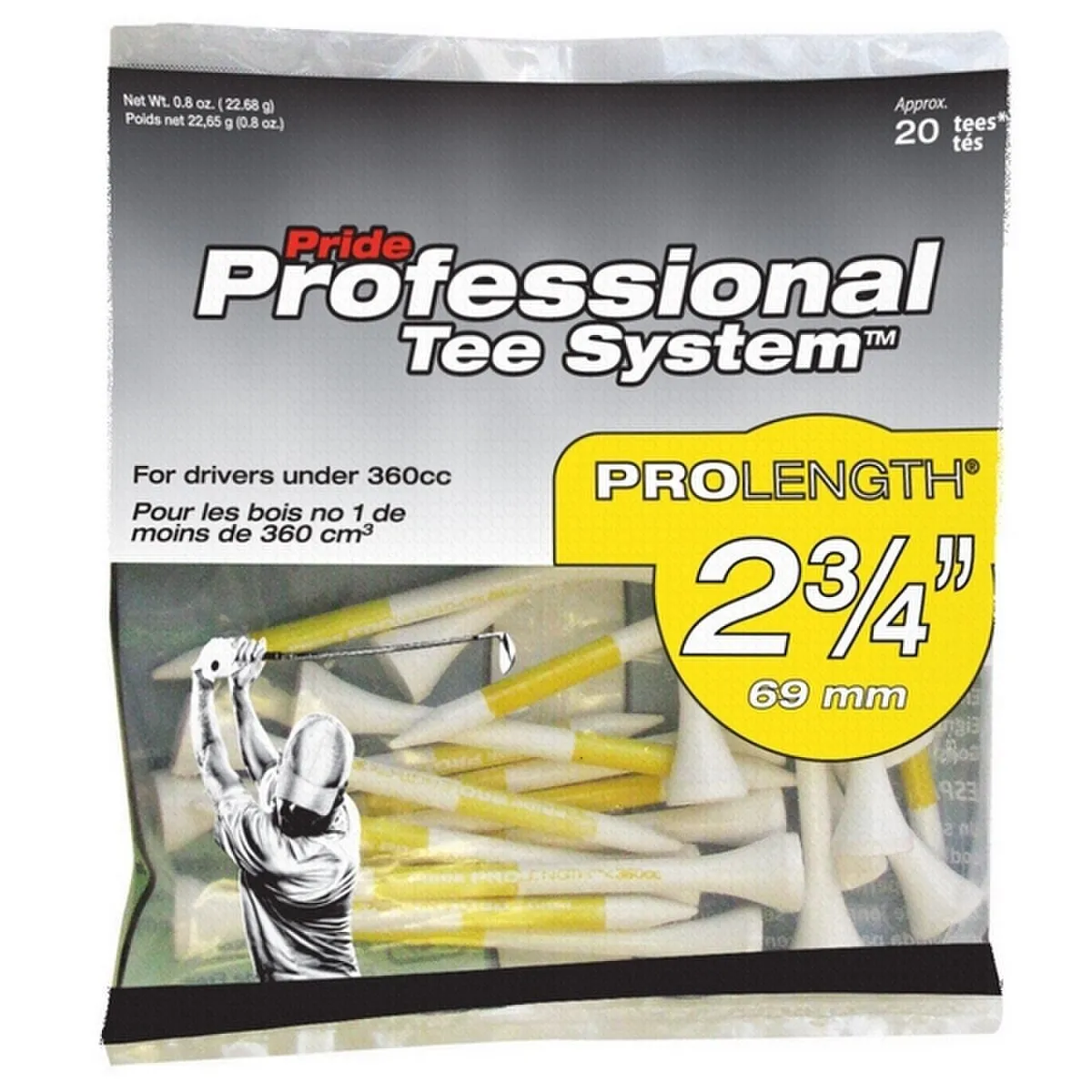 Pride PTS ProLength Wood Golf Tees - 2.75"