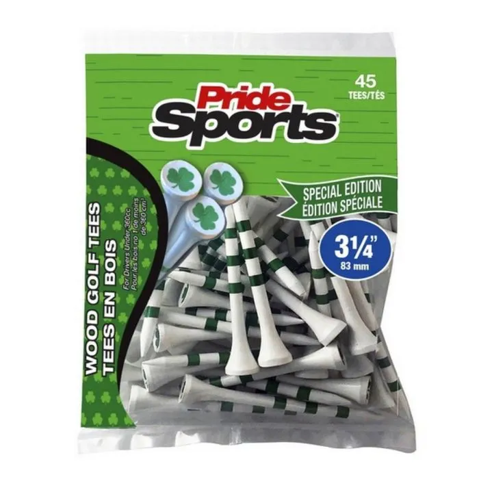 Pride Sports Shamrock Wooden Tees - 45 pcs pack