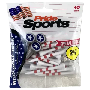 Pride Sports Stars and Stripes Wooden Tees - 45 pcs pack