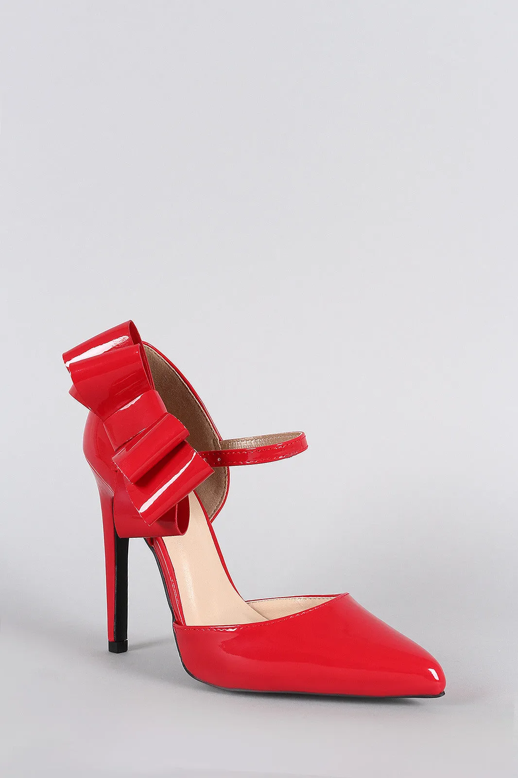 Qupid Lush Bow Mary Jane Dorsay Pump