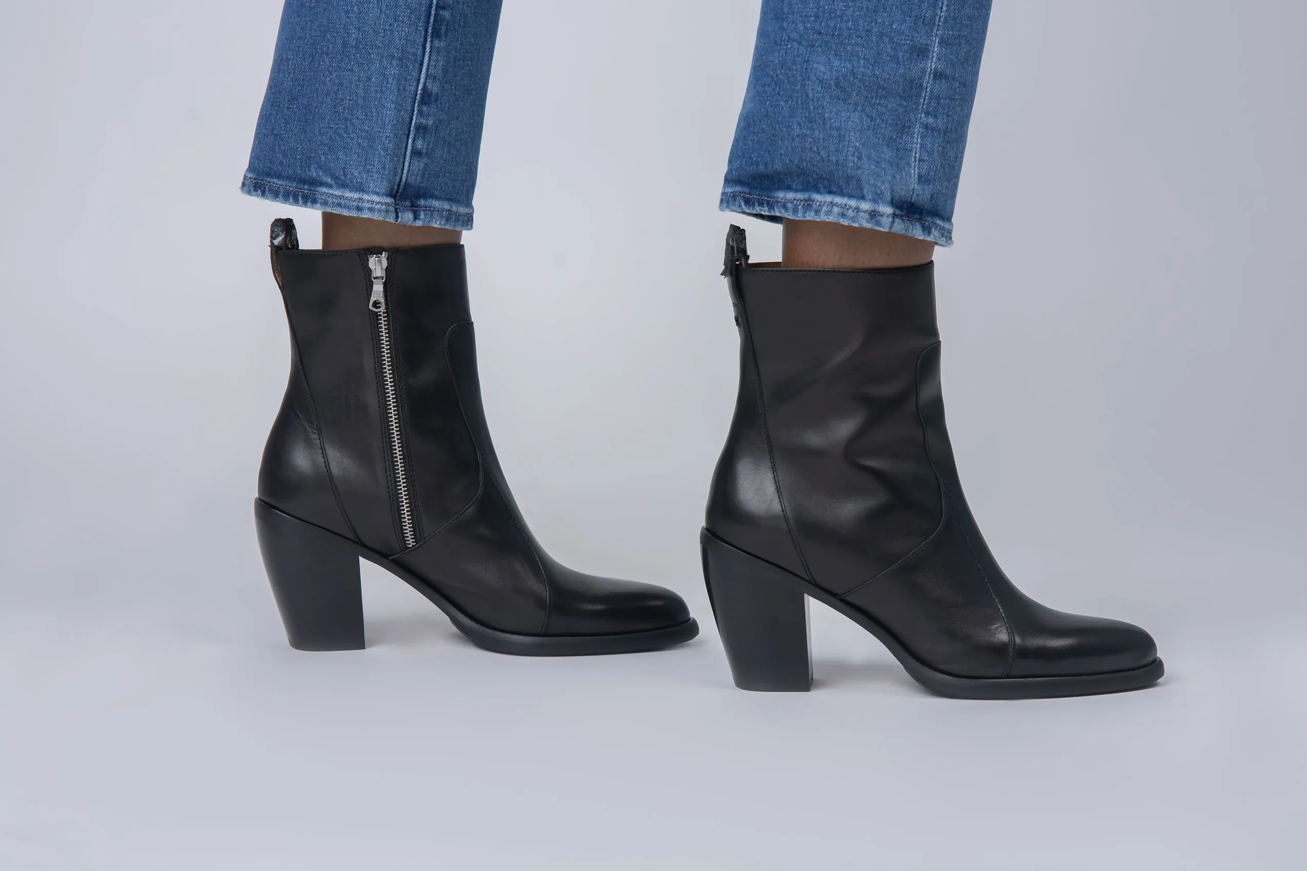 Rag & Bone Mustang Mid-Heel Ankle Boot in Black