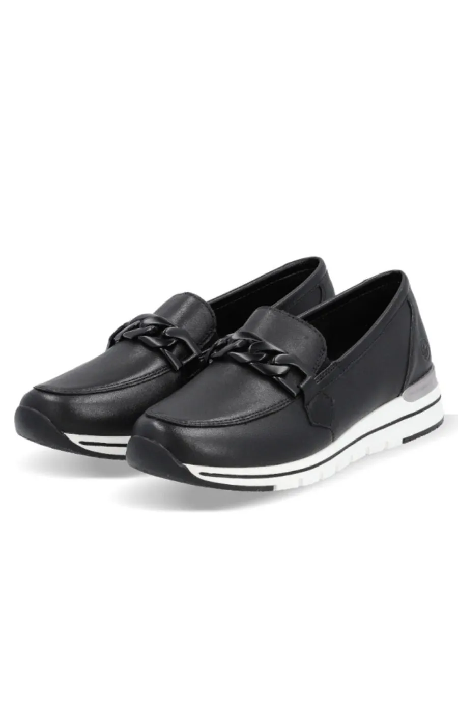 Remonte Chain Striped Loafer in Black