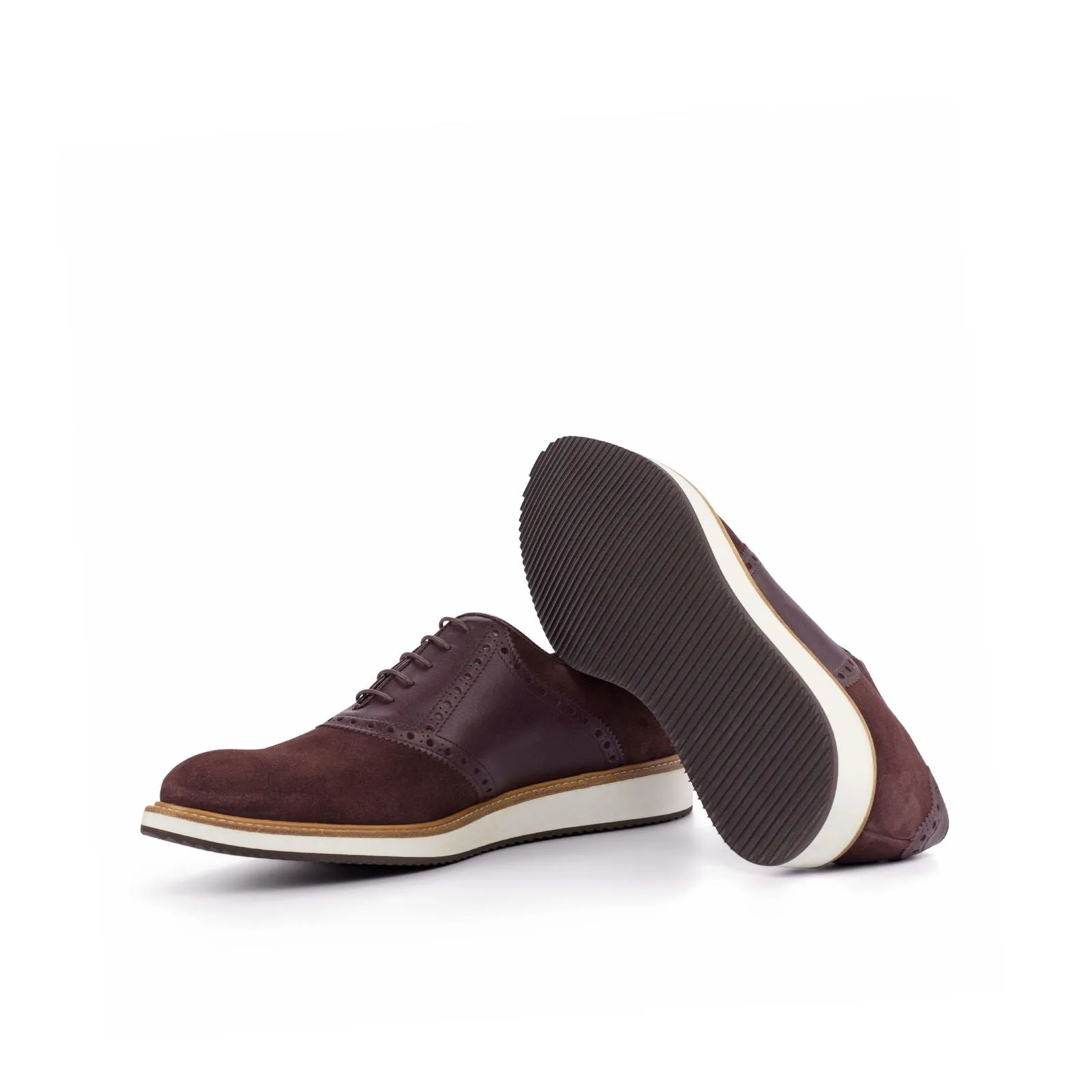 Saddle-Suede, Box Calf, Burgundy, Dark Brown