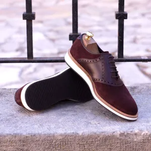 Saddle-Suede, Box Calf, Burgundy, Dark Brown