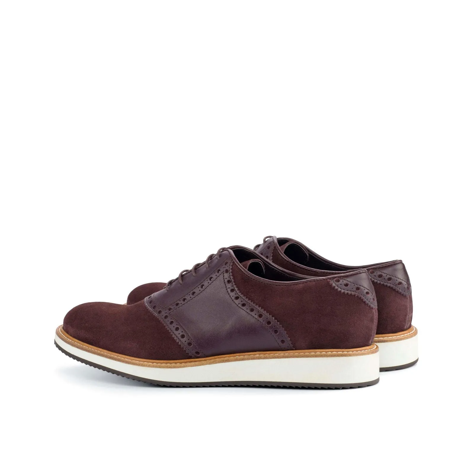 Saddle-Suede, Box Calf, Burgundy, Dark Brown