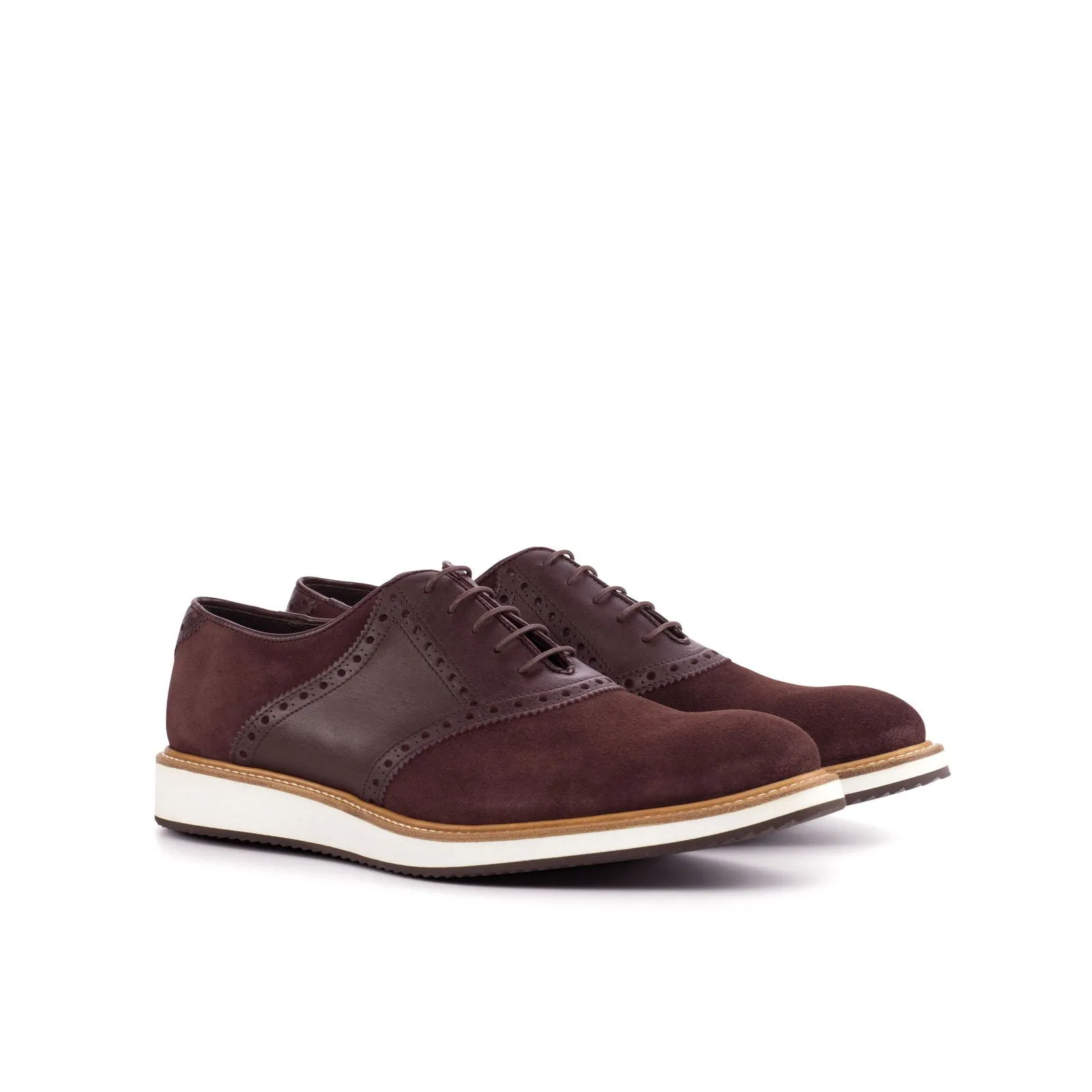 Saddle-Suede, Box Calf, Burgundy, Dark Brown