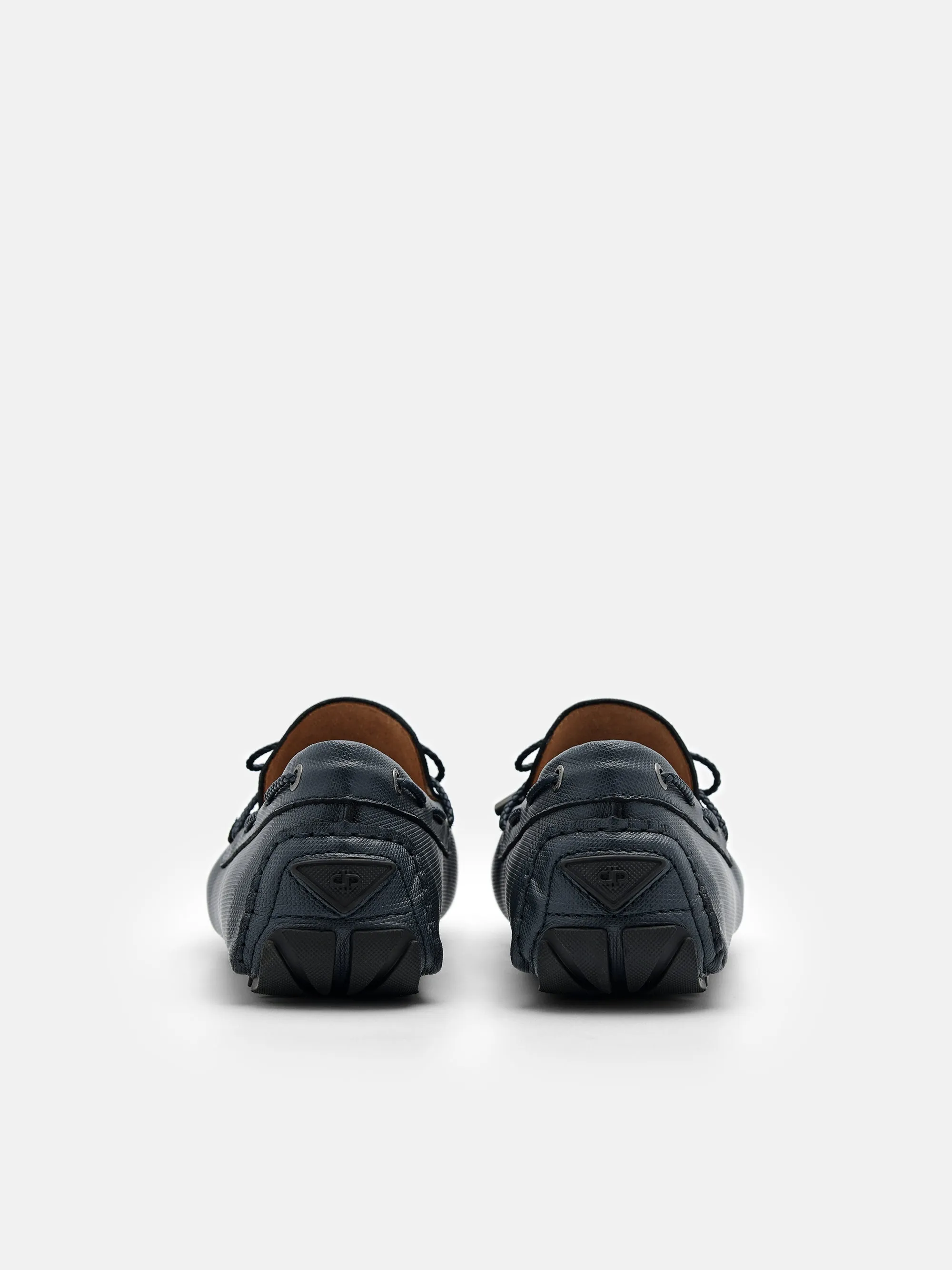 Saffiano Leather Bow Driving Shoes