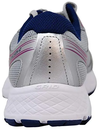 Saucony Women's VERSAFOAM Cohesion 12 Grey/Navy/Purple Road Running Shoe 8.5 Medium US