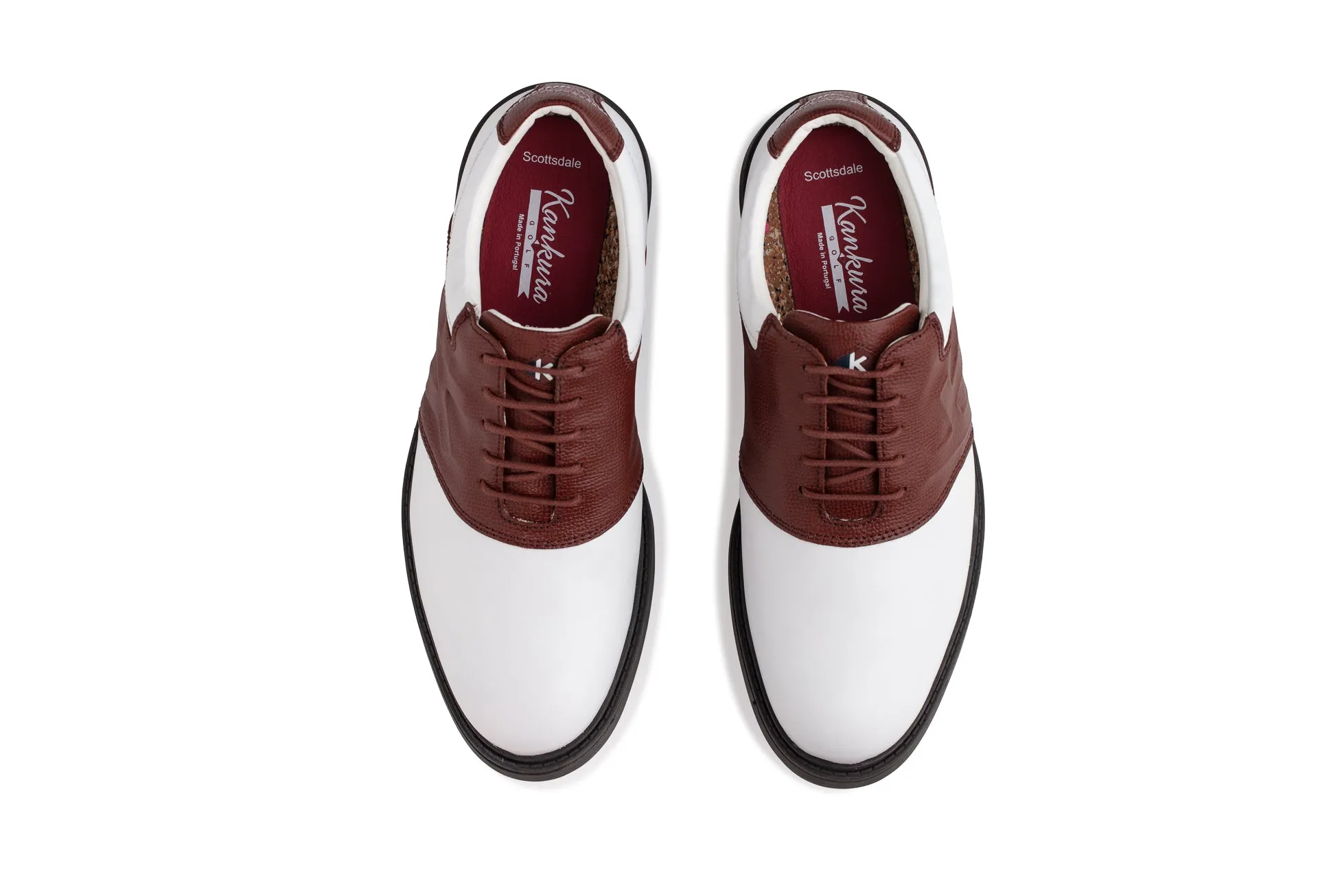 Scottsdale  06  White|Brown Men's Golf Shoes  S006 03