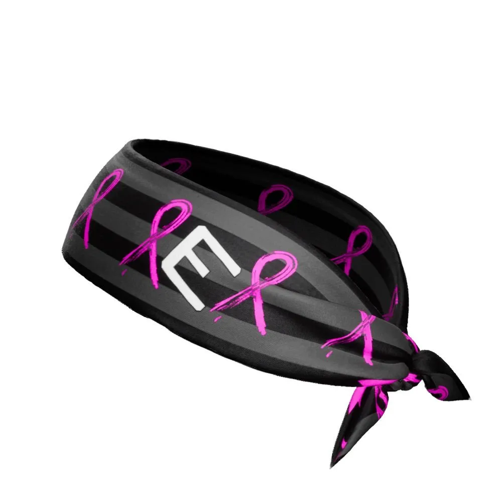 Shadow USA Flag - Breast Cancer Awareness Tie Headband