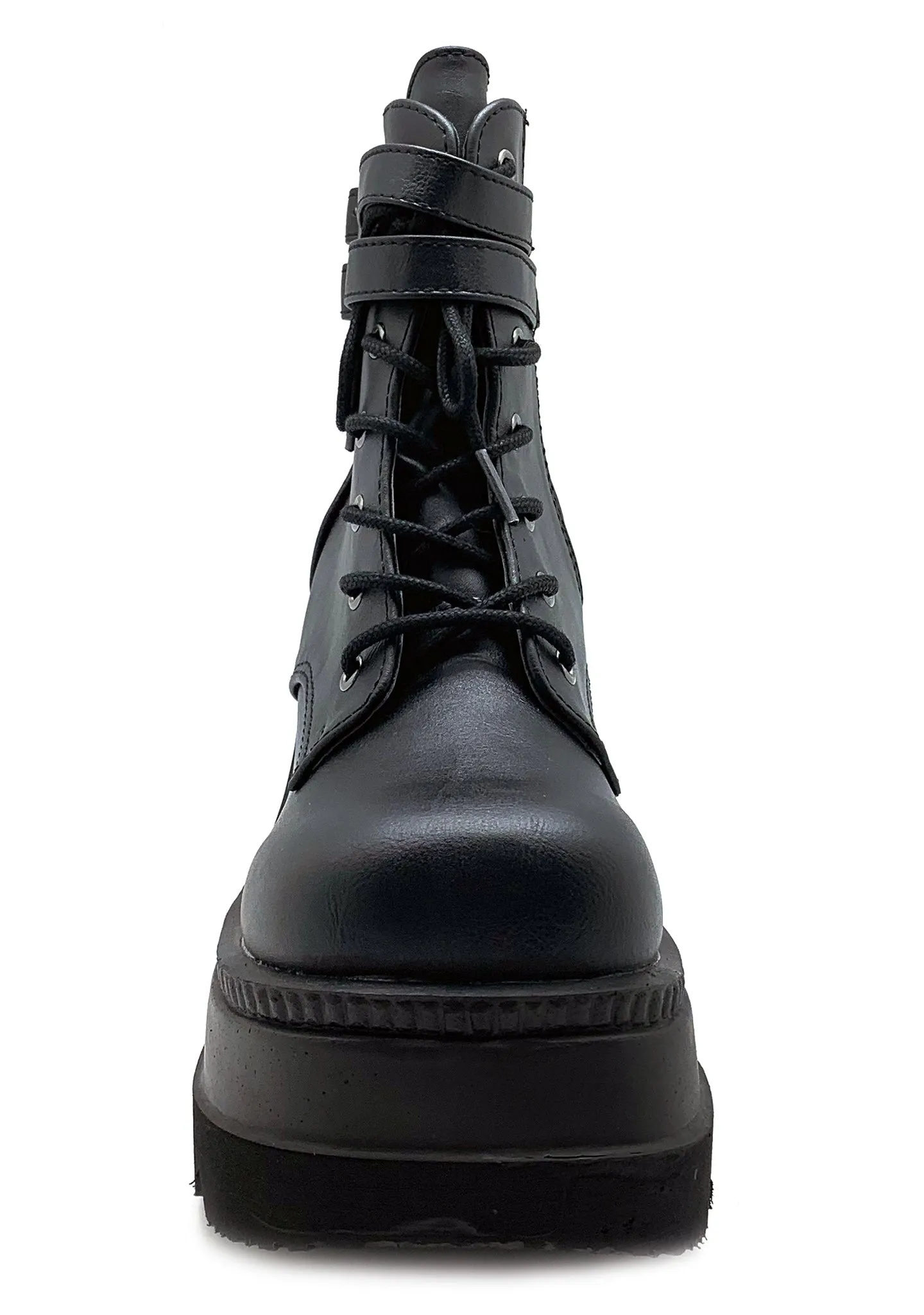 SHAKER 52 Damage Control Black Platform Boots