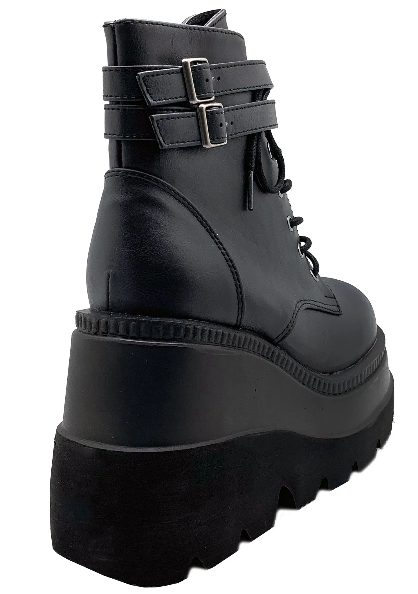 SHAKER 52 Damage Control Black Platform Boots