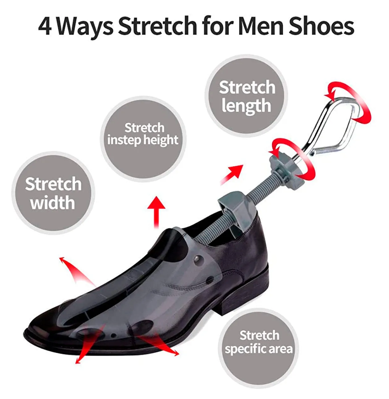 Shoe Stretcher Men, 4-Way Shoe Expander Widener for Wide Feet shoe tree shaper Color Gray