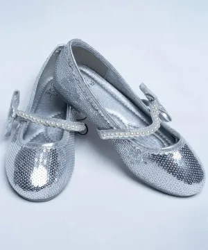 Silver Sequin Sandals for Little Ones