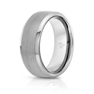 Silver Tungsten Ring - Sterling Silver