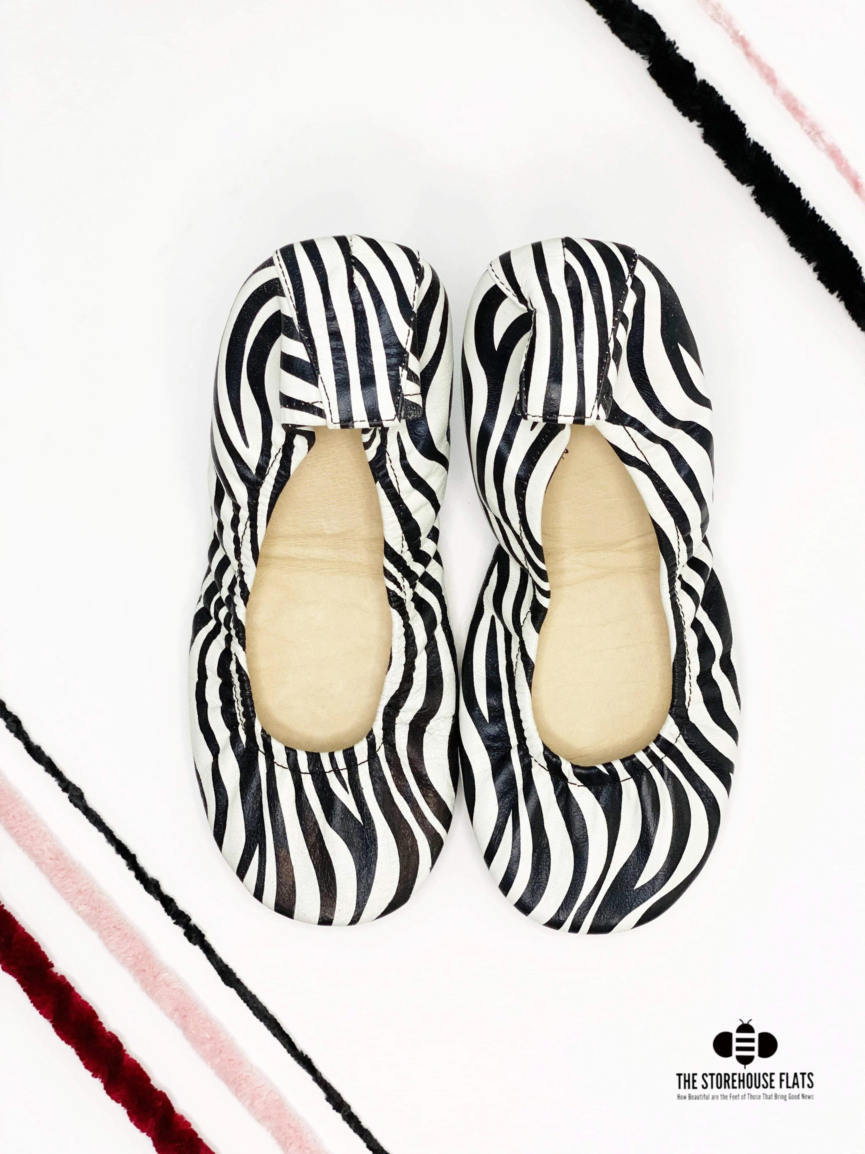 Storehouse Flats Zebra Classic Leather