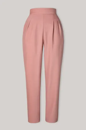 Structured Conic Wool Pants in Powder