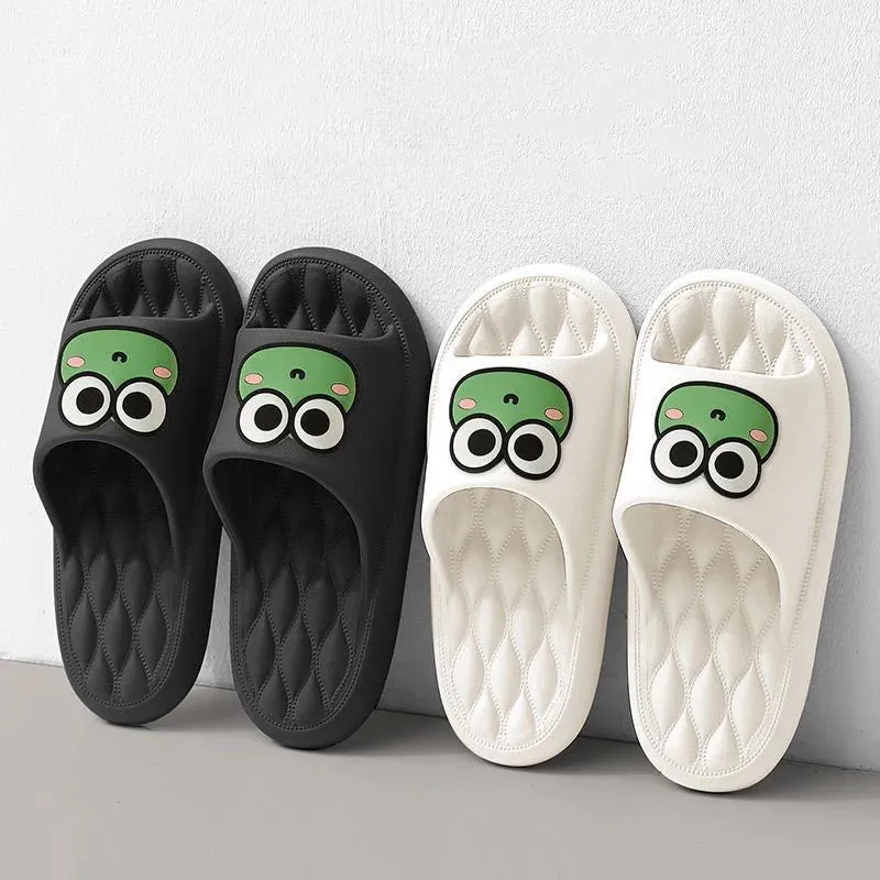 Summer Beach Slides Bathroom Anti Slip Slipper Non-Slip Home Flip Flops Cartoon Frog Soft Sandals