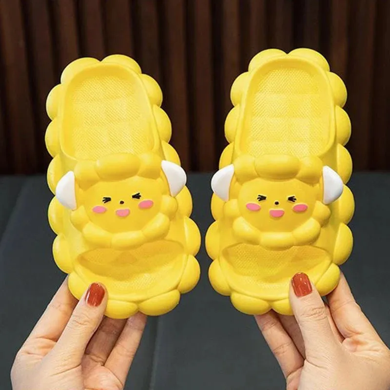 Summer Children Boys Girls Slippers Cute Cartoon Sandal Non-slip Soft-soled Bathroom Mule Kids Home Shoes