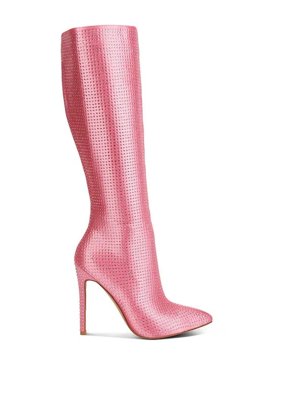 TEEK - Diamante Set High Heeled Calf Boot