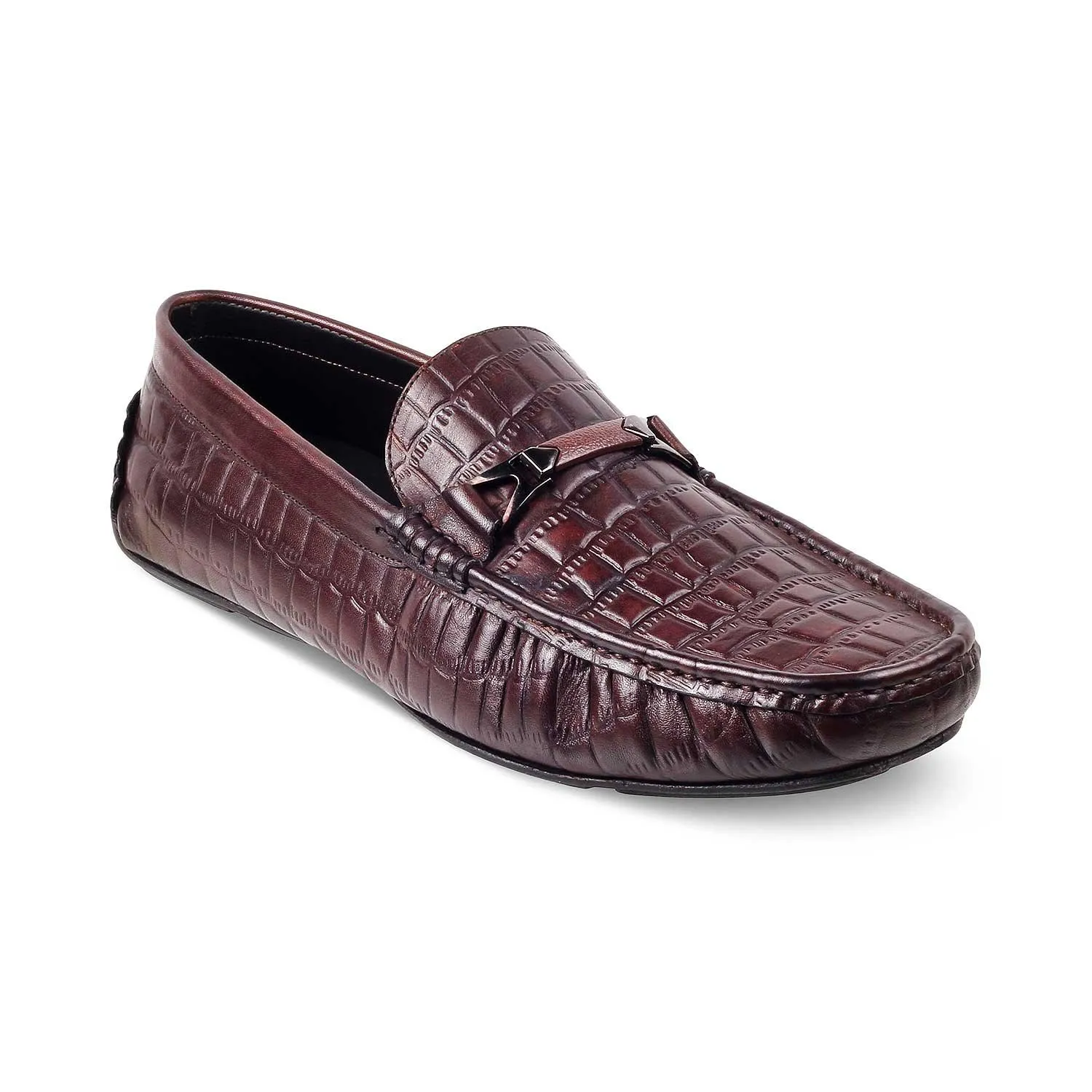 The Hummer Brown Men's Leather Driving Loafers Tresmode