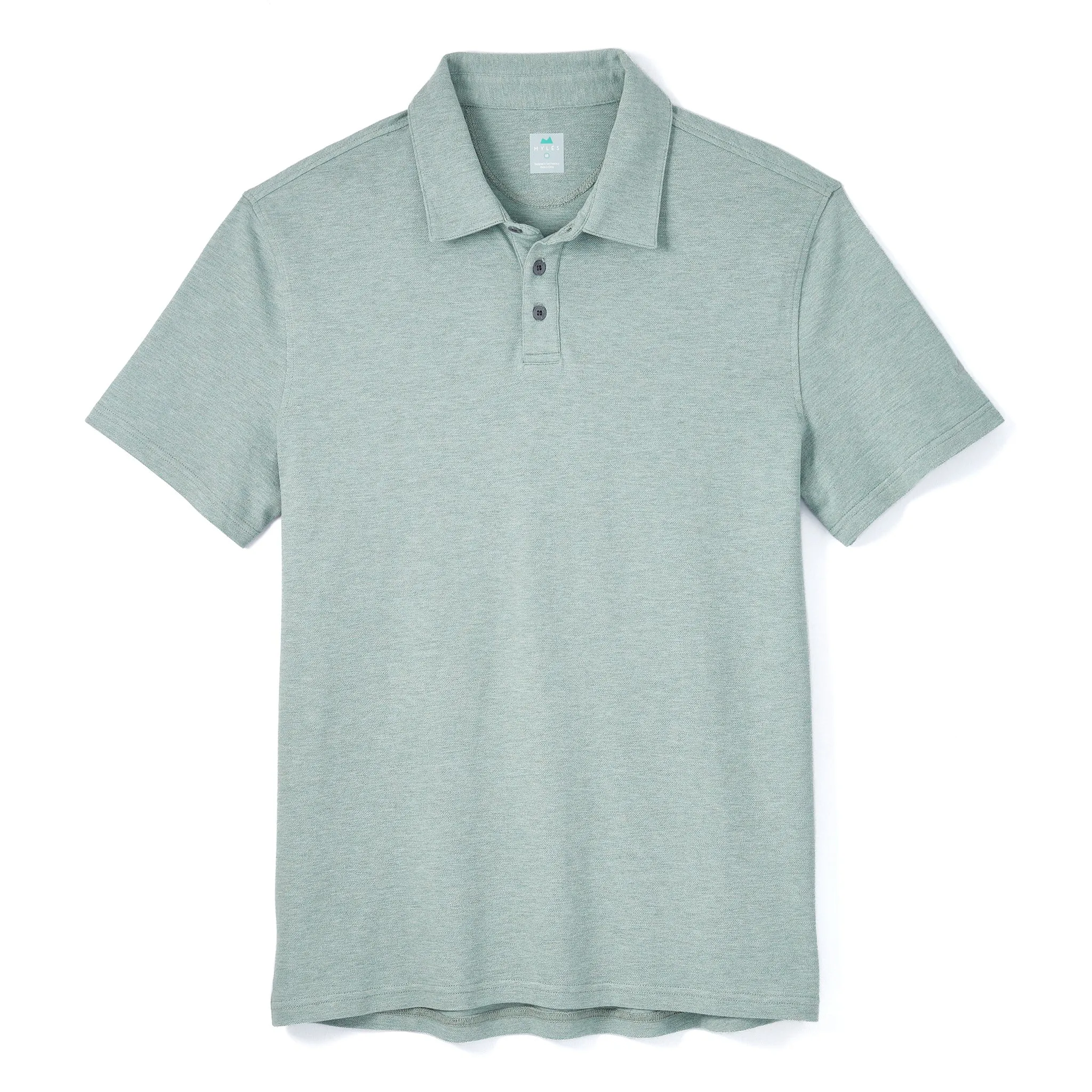 Tour Polo in Heather Gray Green