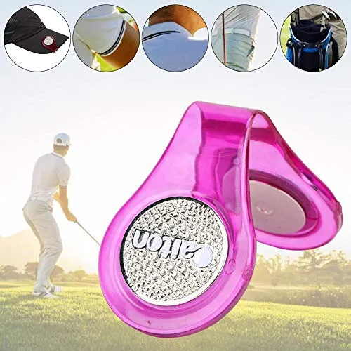 VGEBY1 Golf Hat Clip, Multi-Functional Stainless Steel Magnetic Golf Ball Mark Golfer Accessory(Purple)