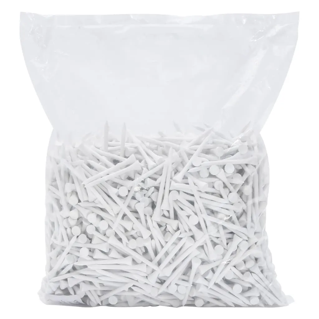 vidaXL Golf Tees 1000 pcs White 70 mm Bamboo