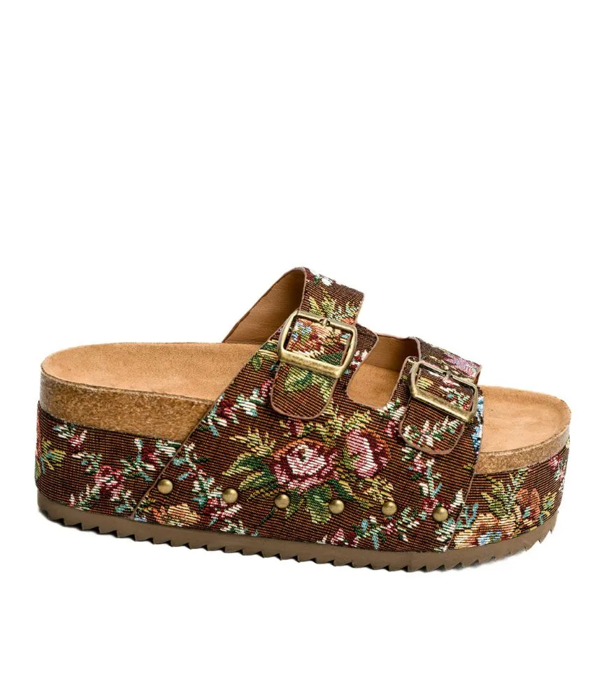 Wannabe in Rust Brocade Floral by Corkys