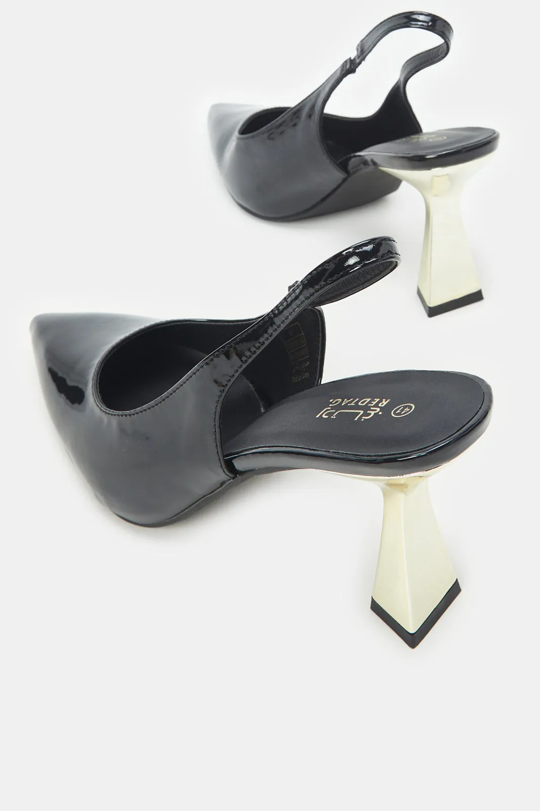 Women Black Patent Slingback