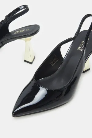 Women Black Patent Slingback