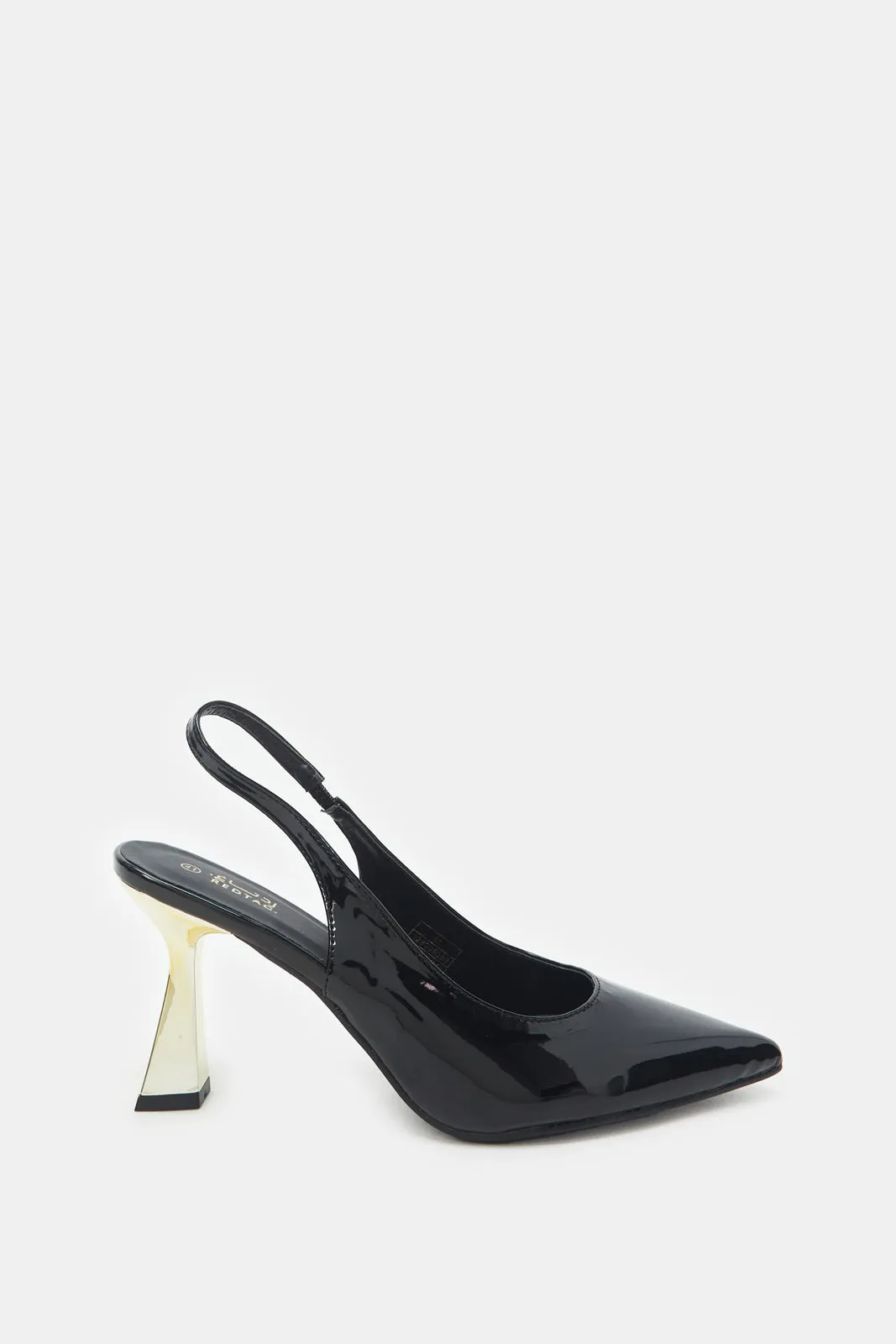 Women Black Patent Slingback