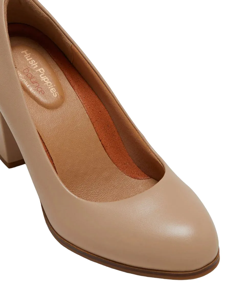 Womens Hush Puppies The Tall Pump Nude Tall Work Heel Shoes