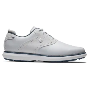 Womens Traditions Spikeless Golf Shoes Cream White/Blue/Grey - AW24