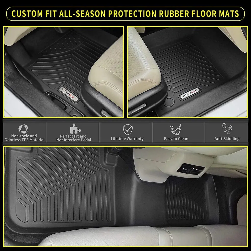 YITAMOTOR® 20-24 Tesla Model Y Floor Mats Custom Fit TPE 1st & 2nd Row Floor Liners All-Weather Protection