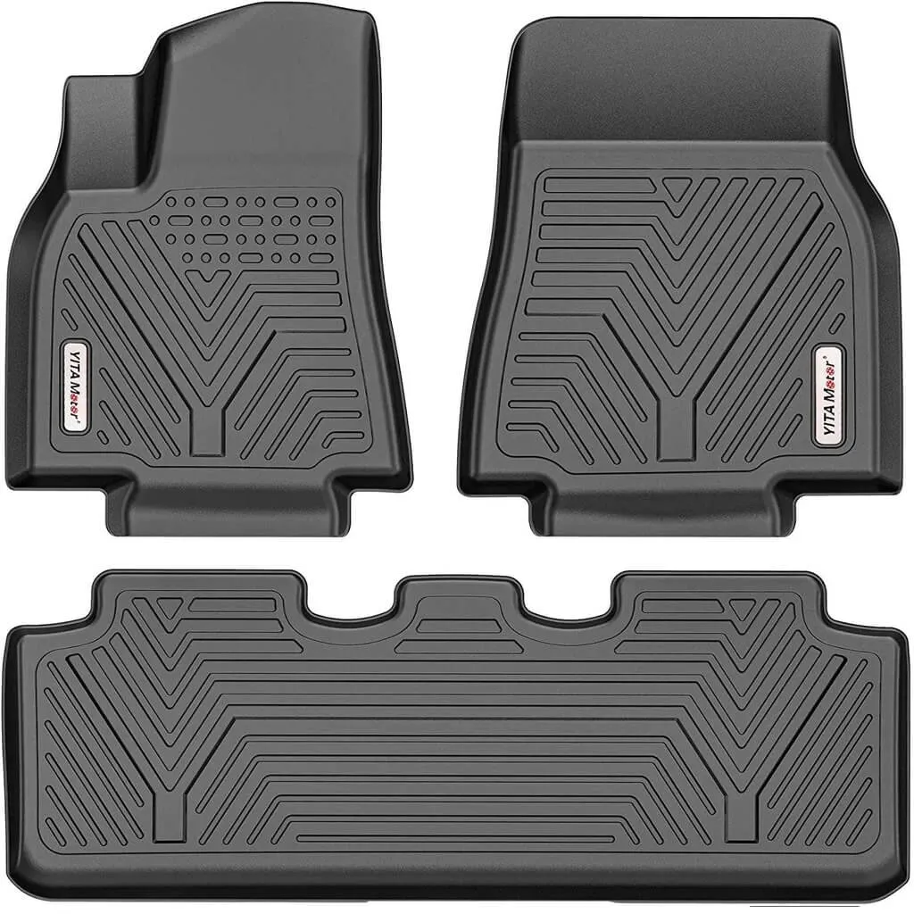 YITAMOTOR® 20-24 Tesla Model Y Floor Mats Custom Fit TPE 1st & 2nd Row Floor Liners All-Weather Protection